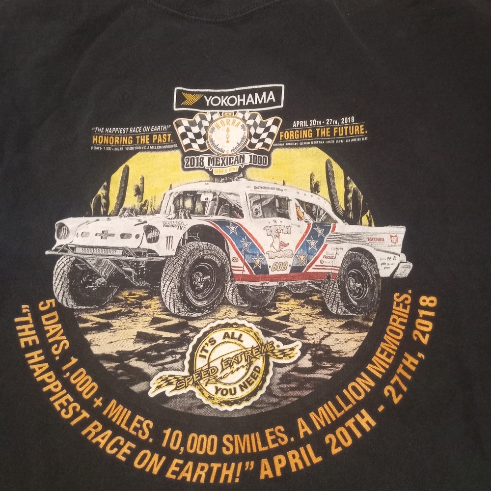 Vintage Black and Yellow Off-Road Racing Short Sleeve Tee